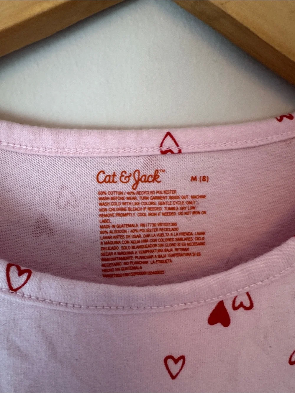 Cat & Jack Pink Dress with Red Heart Print